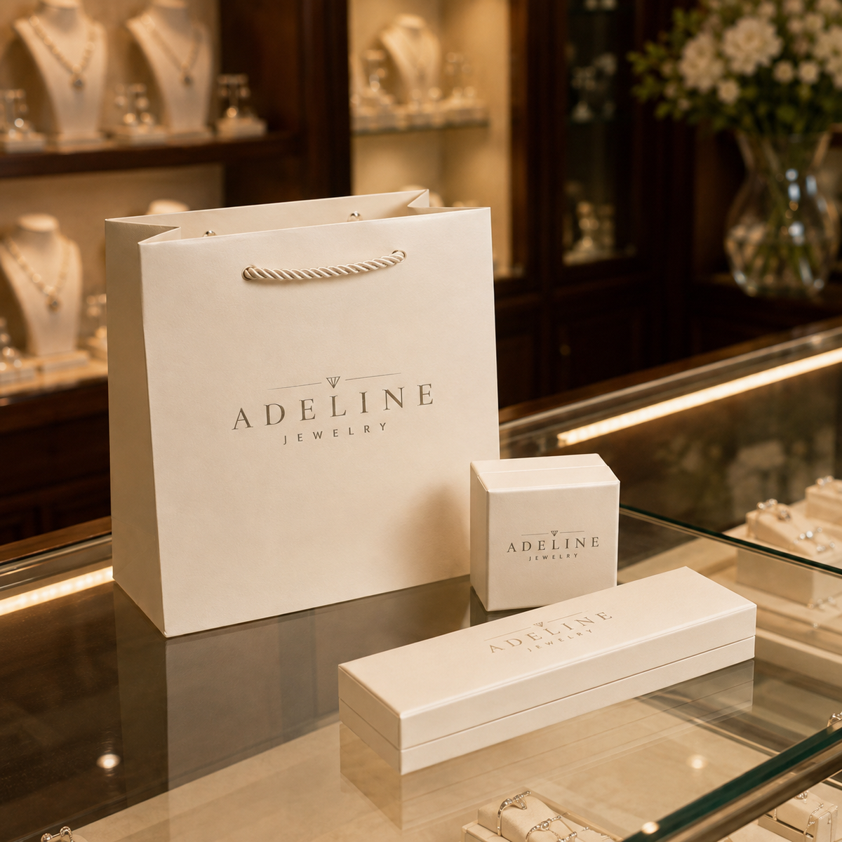 Gold Emerald Rectangular Halo Necklace