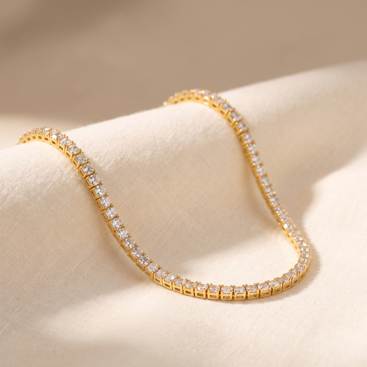 Tennis Gold Necklace