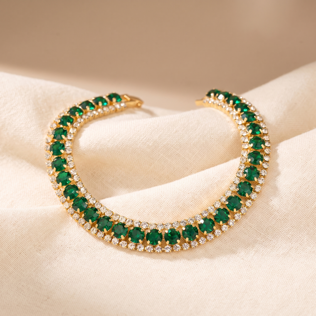 Golden green bracelet