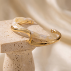 Elegant White Opal Gold Bracelet