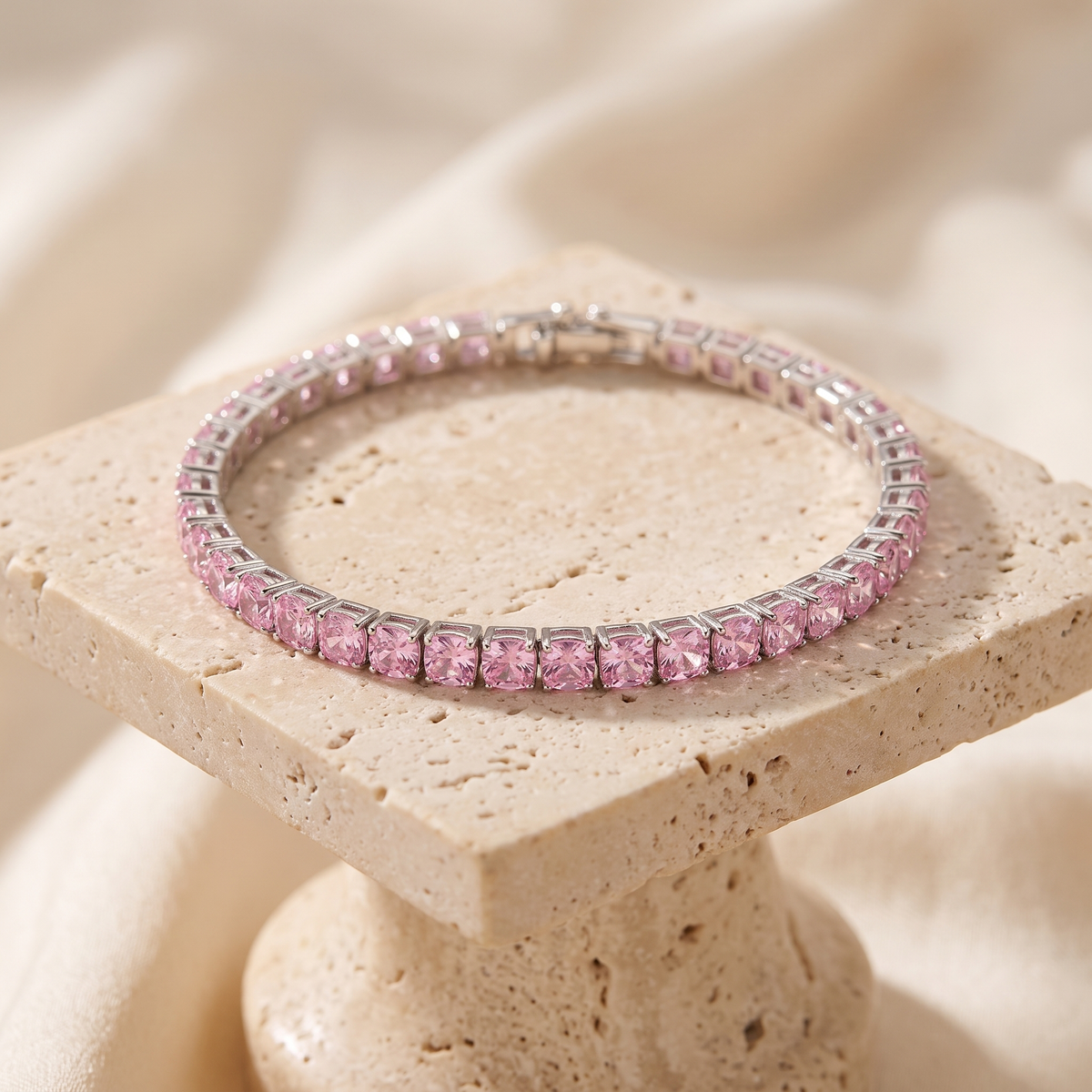 Pink Sapphire Tennis Bracelet