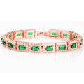 Emerald Green Statement Gold Bracelet