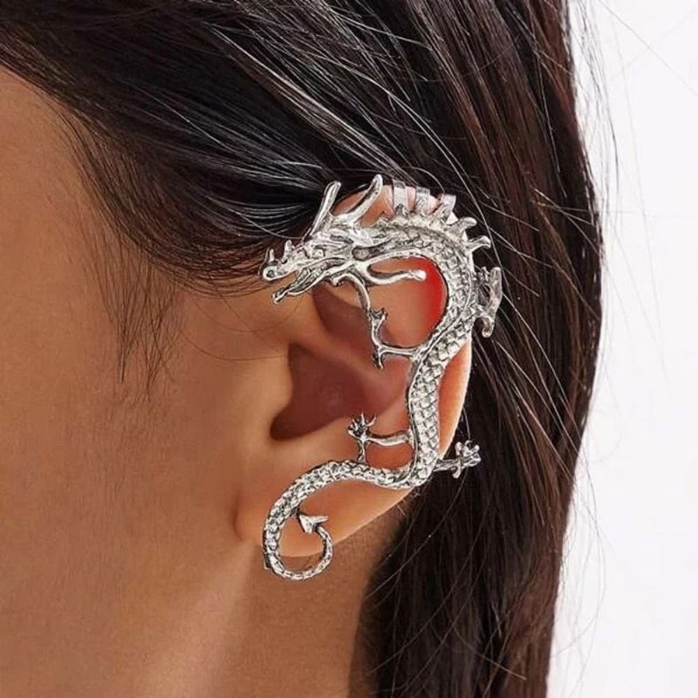 Charm - Silver Dragon Earrings